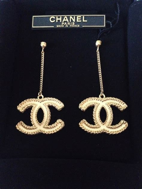 chanel dangle chain earrings